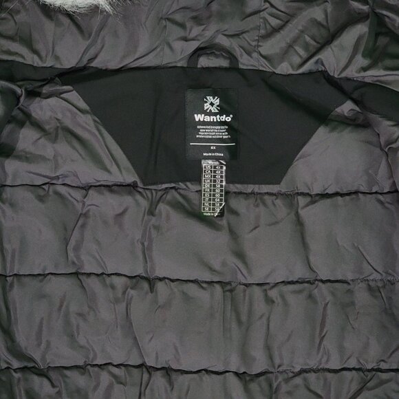 Wantdo Men Black Jacket Hodded Sz 4X Mid-Legth - Picture 4 of 7